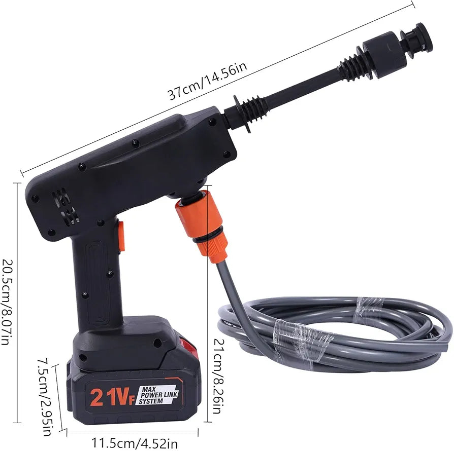 Battery Pressure Washer, Portable Cordless Battery, High Pressure Washer, Water Spray Gun, Cleaning Device, 12 V, 130 PSI, Battery Pressure Washer, Water Gun, High Pressure Gun for Car washing and other cleaning purpose