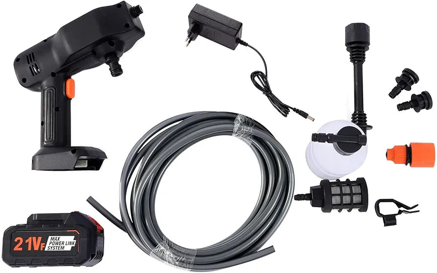 Battery Pressure Washer, Portable Cordless Battery, High Pressure Washer, Water Spray Gun, Cleaning Device, 12 V, 130 PSI, Battery Pressure Washer, Water Gun, High Pressure Gun for Car washing and other cleaning purpose