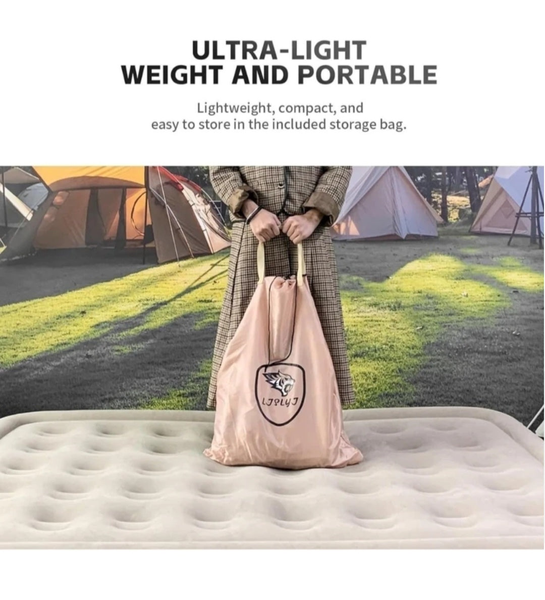 Inflatable Air bed, Luxury, Double High, Self Inflation Deflation Air Mattress withUpgraded Built-in Pump, Blow Up Guest Bed for Home, Portable, Camping Travel