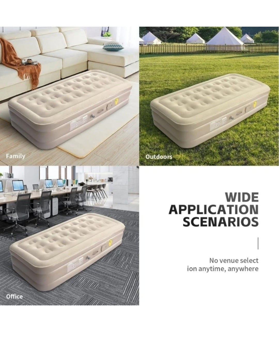 Inflatable Air bed, Luxury, Double High, Self Inflation Deflation Air Mattress withUpgraded Built-in Pump, Blow Up Guest Bed for Home, Portable, Camping Travel