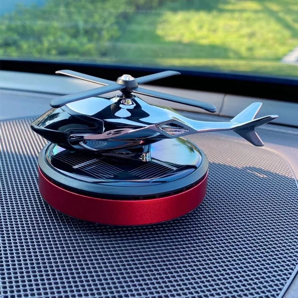 Solar Powered Car Perfume Diffuser, Helicopter Design, For Car dashboard, Auto rotating Fan, Car Air Freshener, Stylish Autorotation Decoration For Car Interior
