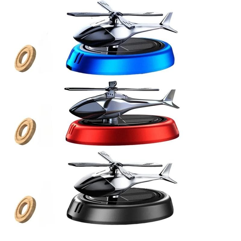 Solar Powered Car Perfume Diffuser, Helicopter Design, For Car dashboard, Auto rotating Fan, Car Air Freshener, Stylish Autorotation Decoration For Car Interior