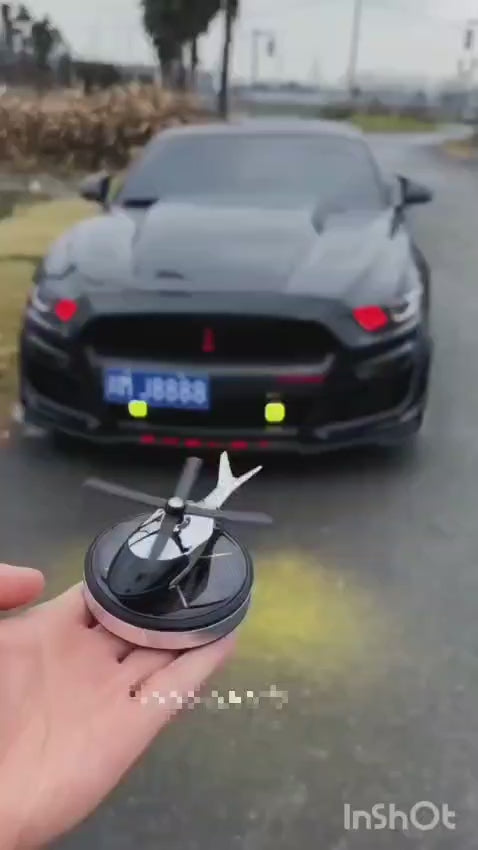 Solar Powered Car Perfume Diffuser, Helicopter Design, For Car dashboard, Auto rotating Fan, Car Air Freshener, Stylish Autorotation Decoration For Car Interior